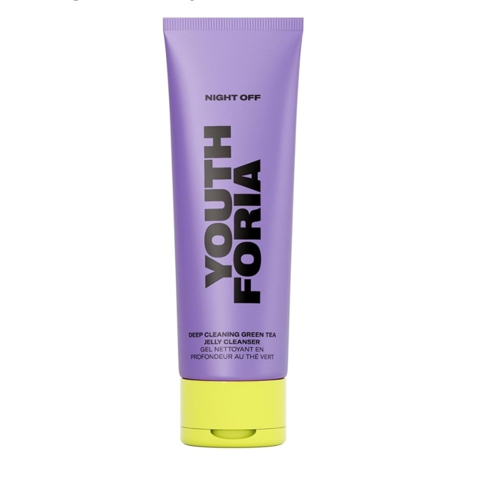 Youthforia Night Off Face Wash,Deep Cleaning Green Tea Jelly Cleanser 3.3oz- NIB